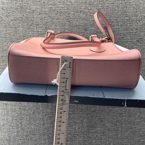 Calvin Klein Crossbody Pink and White Bag Saffiano Leather Minimalist Dome Purse - Picture 7 of 12